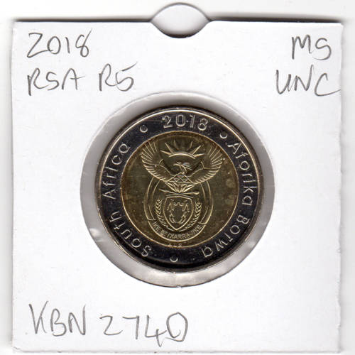 Nelson Mandela Centenary Five Rand - R5 2018 - Uncirculated In 2 x 2 Coin Flip