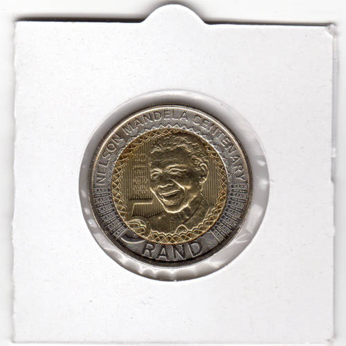 Nelson Mandela Centenary Five Rand - R5 2018 - Uncirculated In 2 x 2 Coin Flip