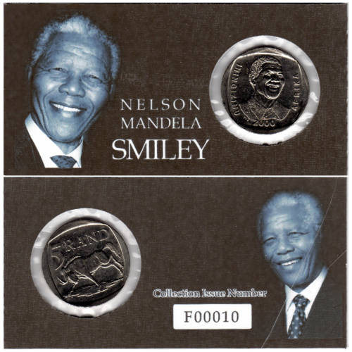 Nelson Mandela Smiley Five Rand Coin Flip - R5 2000 MS60-MS70 Potential