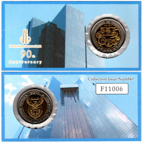 Reserve Bank 90 Years Anniversary Five Rand Coin Flip - R5 2011 MS63-MS70 Potential