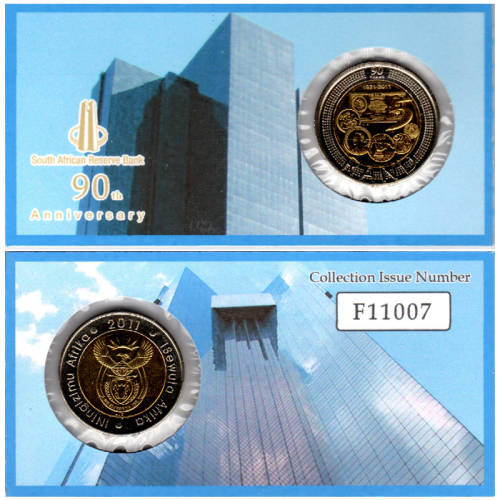 Reserve Bank 90 Years Anniversary Five Rand Coin Flip - R5 2011 MS63-MS70 Potential