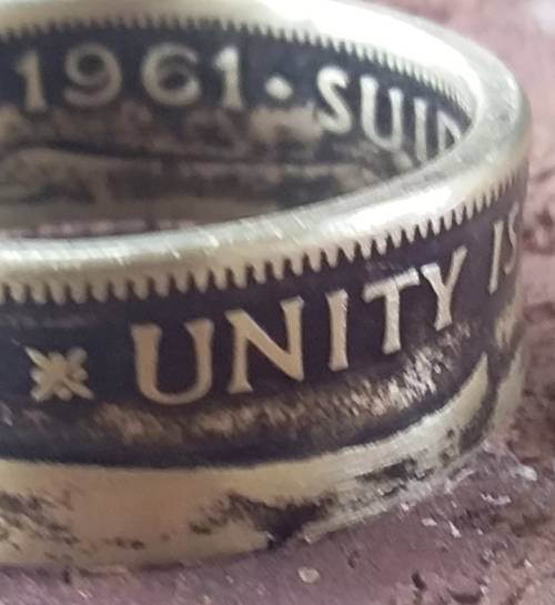 Coin Ring 1c 1961 Unity Is Strength / Eendrag Maak Mag