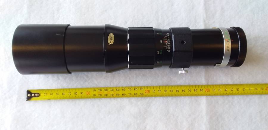 Soligor, 400mm F 6.3 , 72mm Prime lens with PX to M42 adaptor. In excellent condition.