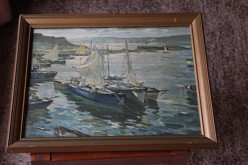 A. Cirino artist - Old jetty/harbour framed painting ?/print