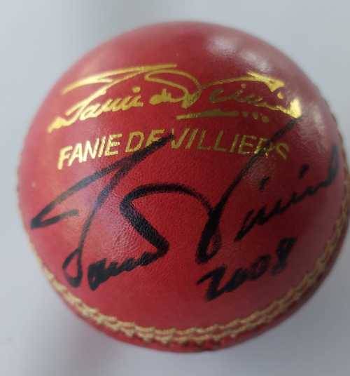 Signed Fanie De Villiers Cricket Ball