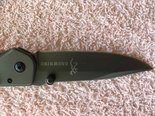 Browning pocket knife with wooden handle