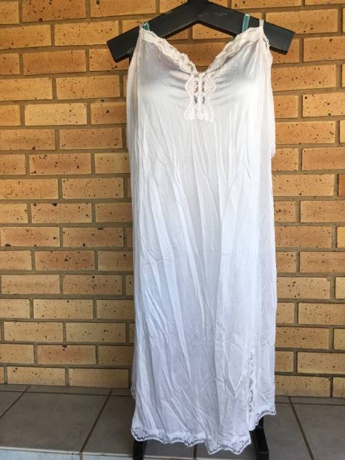 White satin and lace slip - so sexy!