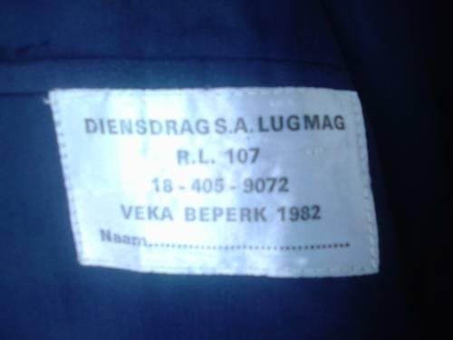 SAAF TUNIC JACKET-GOOD CONDITION 1982