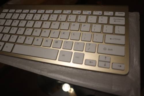 Ulta-thin Design Multimedia Keyboard and Mouse - Gold