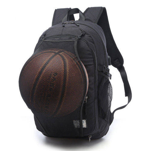Waterproof Canvas Backpack Laptop Bag With USB Charging and Basketball Net