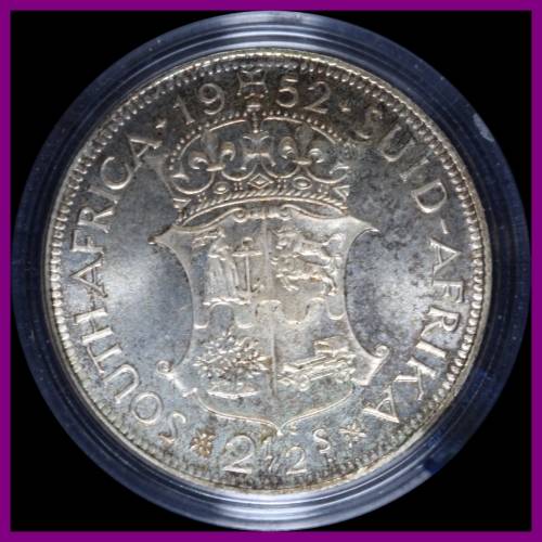 1952 Union of South Africa: Excellent 2 1/2 Shillings Proof , as per Photo.