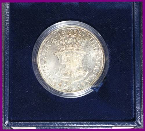 1952 Union of South Africa: Excellent 2 1/2 Shillings Proof , as per Photo.