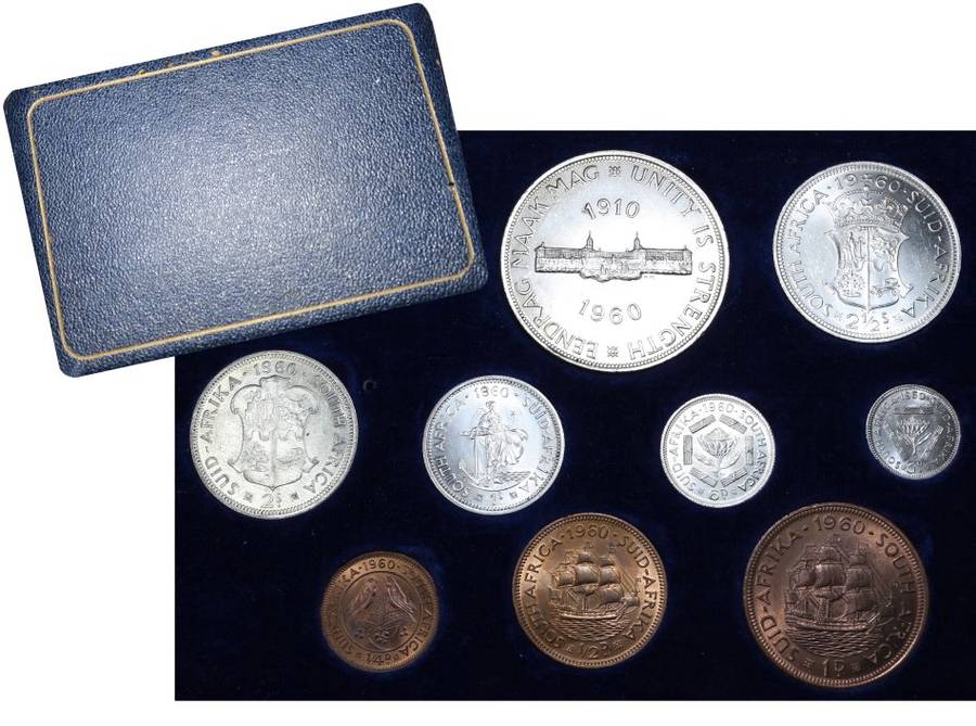 1960 Union of  S. A : Set of UNC and Circulated Coins,  Excellent Coins, as per Photo.