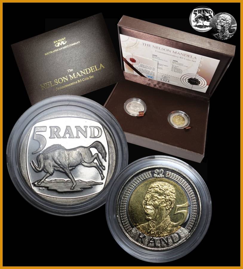The Nelson Mandela : Commemorative R5 Coin Set.: Excellent Set. Please as per Photo.