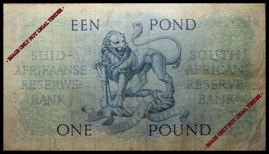 South African Bank Note : ONE POUND / EEN POND : 21 APRIL 1950 : (2nd  ISSUE) MH de K, as per Photo