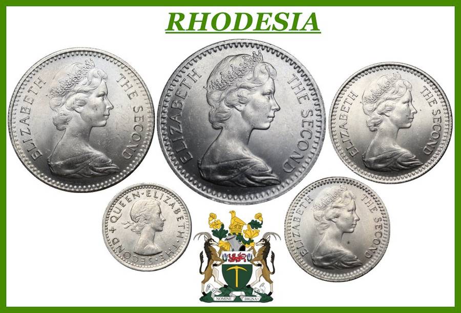 1964: RHODESIA : Excellent Coin Set  of  Almost UNC : Coins in Good Conditions, as per Photo.