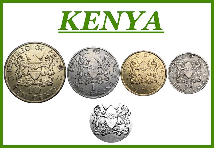 1971 : KENYA : Set of 4 Coins in  Almost UNC in Good Conditions, as per Photo.
