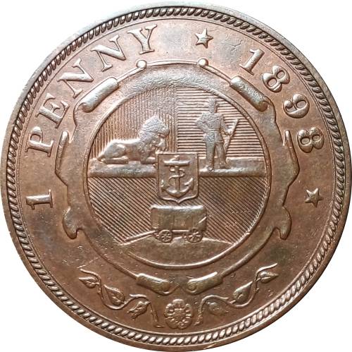 1898 ZUID AFRIKAANSCHE  REPUBLIEK : 1 PENNY :  Circulated Coin in Good Conditions , as per Photo.