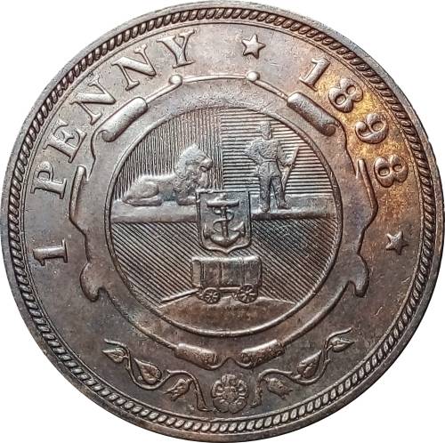 1898 ZUID AFRIKAANSCHE  REPUBLIEK : 1 PENNY :  Circulated Coin in Good Conditions , as per Photo.