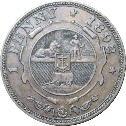 1892 ZUID AFRIKAANSCHE  REPUBLIEK : 1 PENNY :  Circulated Coin in Good Conditions , as per Photo.