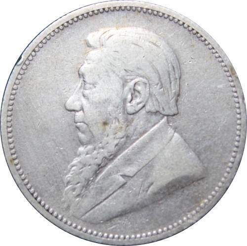 1893 Z.AR. : Two Shillings :  Circ/Coind, Minted 106.951, Acceptable Cond. Rare/H.G. As per Photo.