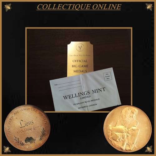 Official Big Game Proof Set of 20 Bronze Medals Franklin Mint & East African WildlifeSociety Animals