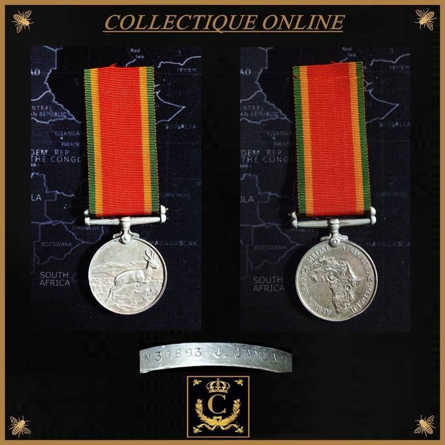 World War II : The Africa Service Medal : To N 30893 J. JANUARY. As Per Photo.