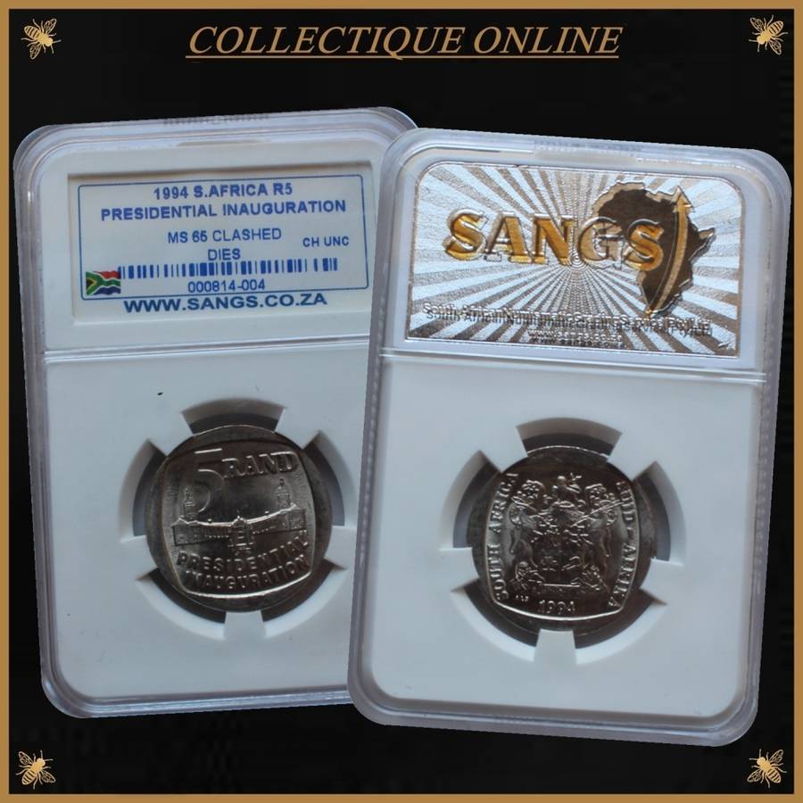 1994 : REP. S. A. : R5 PRESIDENTIAL INAUGURATION :  MS 65 CLASHED DIES : GRADED by S.A.N.G.S.