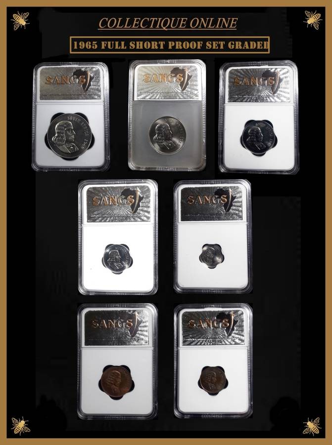 1965 : REP.  of S. A. : EXCELLENT COMPLETE FULL SHORT PROOF SET : GRADED by S.A.N.G.S. BID FOR SET.