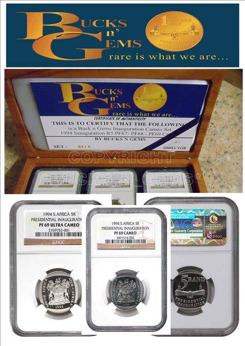 BUCKSNGEMS SET 3 COINS-1994 INAUGURATION PROOF**PF69 ULTRA CAM "NO STEPS" + PF69 CAM +PF69 ULTRA CAM