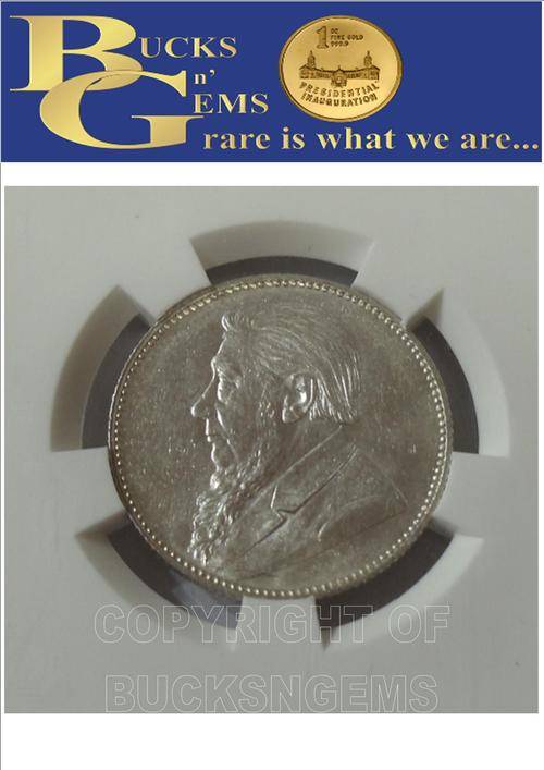 ** MS63 ** 1892 ZAR 1 SHILLING ** MS63 ** GRADED RARETY R30 000 VALUE