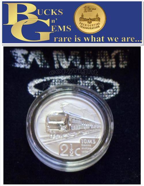 2014 TICKEY - SILVER 2.5 CENT - ELECTRIC TRAIN 10 M3 - SAMIN BAG + COA