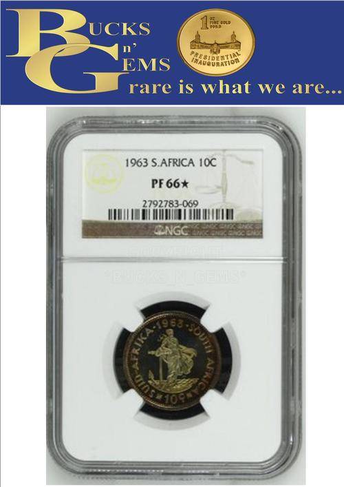 THE 1 & ONLY - 1963 RSA 10 CENT ** PF66* STAR ** - FINEST & ONLY KNOWN NGC GRADE - ONLY 1 EXIST
