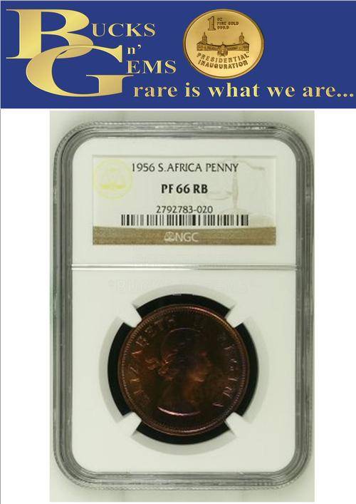 2ND FINEST KNOWN - 1956 UNION 1 PENNY * PF66RB * NGC GRADED "1350 MINTED"