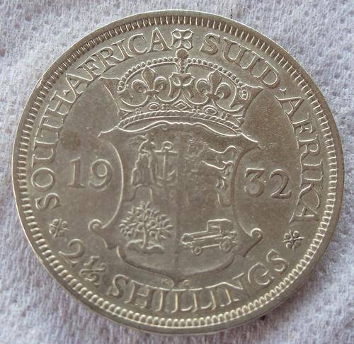 1932 UNION 2.5 SHILLING - GOOD CONDITION - XF+ - SILVER CONTENT 11.31gr HERNS VALUE R1500 IN XF