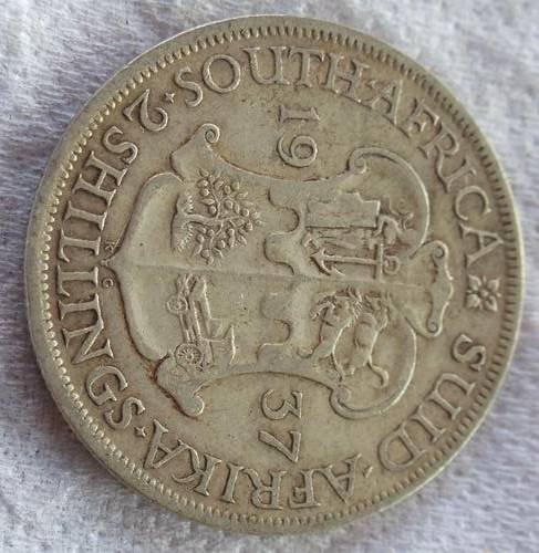 1937 UNION 2 SHILLING - GOOD CONDITION - XF+ - SILVER CONTENT 9.05 gr HERNS VALUE R1225 IN XF