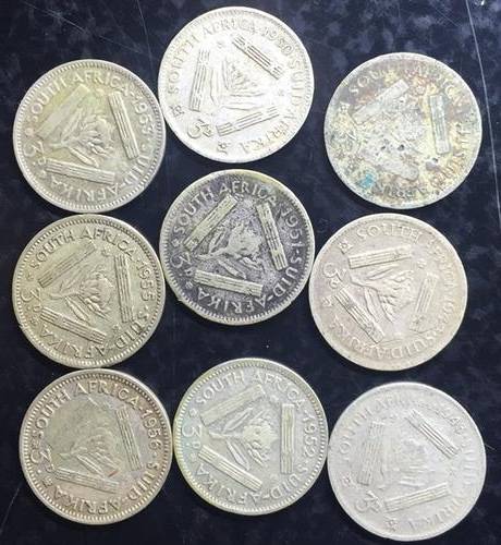 SET OF 9 TICKEYS- 1941 TO 1956 VF - XF - TOTAL = 12gr - SILVER 8gR