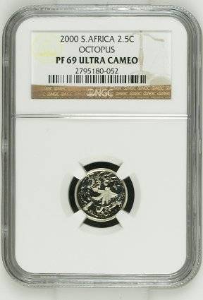 2000 TICKEY SILVER 2.5 CENT - PF69 ULTRA CAMEO " OCTOPUS "- NGC