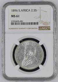 1896 ZAR 2.5 SHILLING - MS61 - NGC GRADE - HERNS VALUE - LOW - UNDER VALUED - NONE AVAILABLE