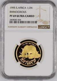 1995 NATURA 1/2oz GOLD 24kt "WHITE RHINO" - PF69 ULTRA CAMEO - NGC GRADED FINEST KNOWN