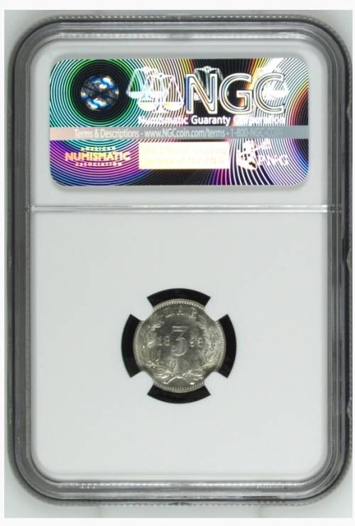 3rd FINEST -1893 ZAR 3 PENCE - MS63 - NGC GRADE - HERNS VALUE IN UNC IS R35,000 - GRAB A BARGAIN