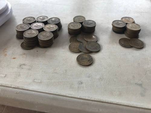 BULK 1.4kg 1961-1964 RSA 1 CENT COINS - SOME NEW/UNC / AU / USED & TONED - 1 BID for all 149 AVAIL.