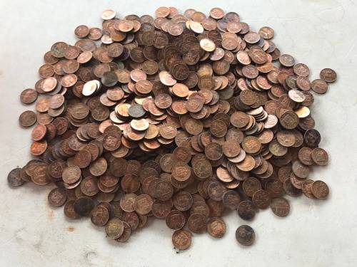 BULK 3.34kg COPPER - 1966 to 1990 RSA 1/2c & 1c & 2c -UNC / AU / USED & TONED 1 BID for all 3.523 KG