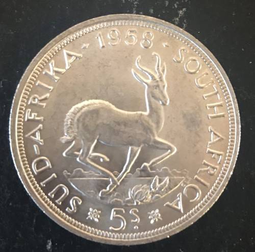 1958 UNION 5 SHILLING - 28.35 grams (high grade)