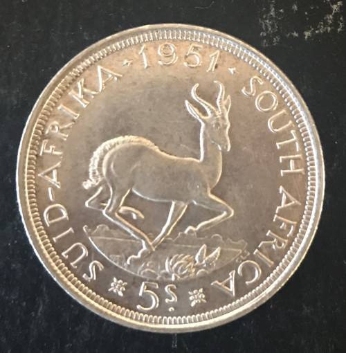 1951 UNION 5 SHILLING - 28.35 grams (high grade)