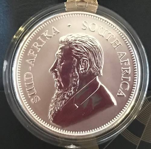 PREMIUM UNC -2017 SA KRUGERRAND SILVER 1oz FINE 999 SILVER 50th ANNIVERSARY MINT MARK-SAMINT Bag+COA