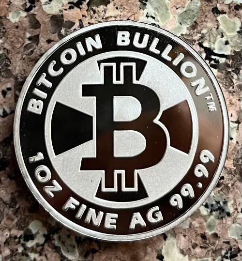 1oz SILVER ROUND - ** BITCOIN ** MINTED PROOF SERIES - PURE 999 SILVER