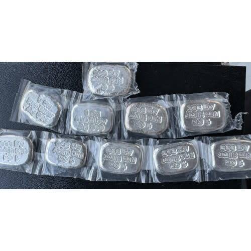 1oz SILVER CAST BAR - GRC MINT - BULLION 999.9 FINE STAMPED