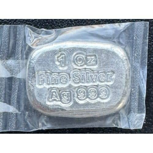1oz SILVER CAST BAR - GRC MINT - BULLION 999.9 FINE STAMPED