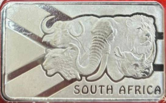 BIG 5 - 1oz PURE SILVER PROOF BAR *PRINTED* BUCKS `n GEMS BAR + CERTIFICATE